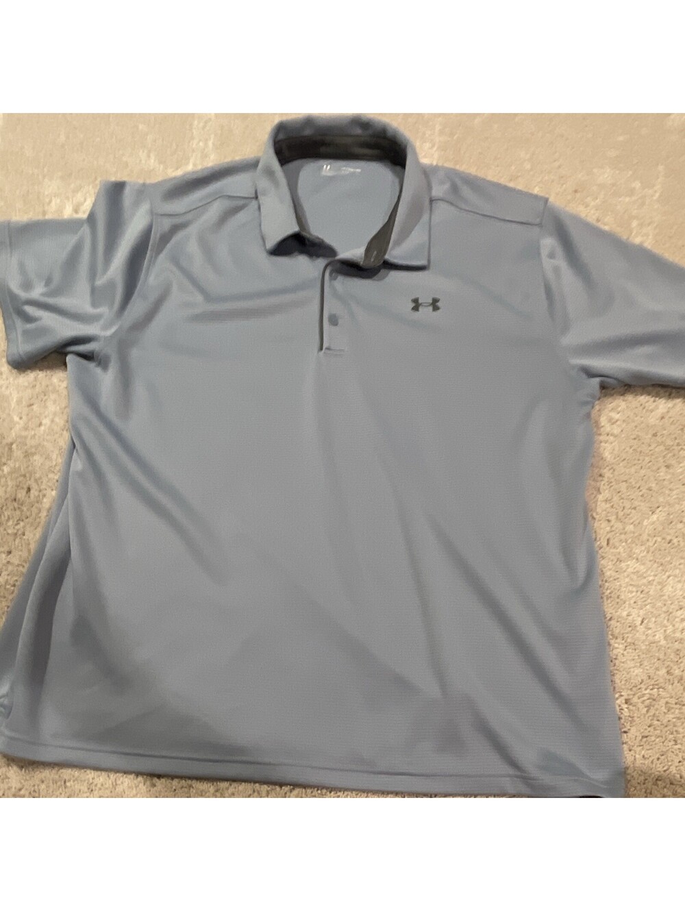 Under Armour Men's XL Polo Gray Solid Short Sleeve Collared Logo Button